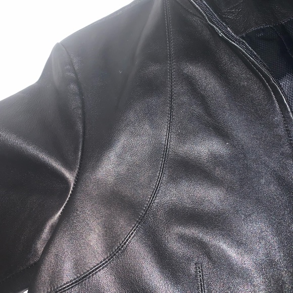 Women’s black leather jacket - Picture 4 of 13